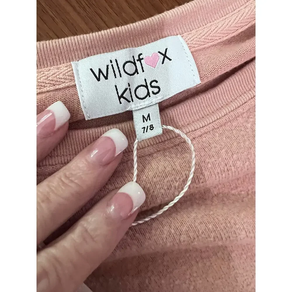 Wildfox Kids Star Print Lounge Set Pink White Stars Size M 7/8 NWT